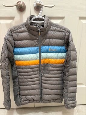 COTOPAXI Fuego Women's sz M soft shell jacket Shark grey with multi stripes